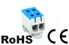 Tapping Terminal Block Al/Cu UK50/2N, 1P (4holes) 2.5-50mm² 145/160A, 6pcs/pck, TS35, blue