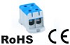 Tapping Terminal Block Al/Cu UK95/2N, 1P (4holes) 16-95mm² 220/245A, 3pcs/pck, TS35 ˄panel mount, blue