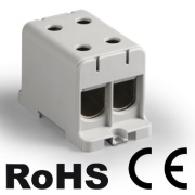 Tapping Terminal Block Al/Cu UK150/2A, 1P (4holes) 35-150mm² 290/320A, TS35 ˄panel mount, grey